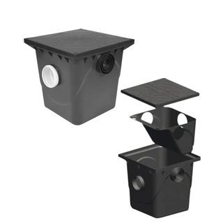 Caixa de Gordura Standard 42L Preta Metasul com Cesto Removível para Cozinha e Área Gourmet