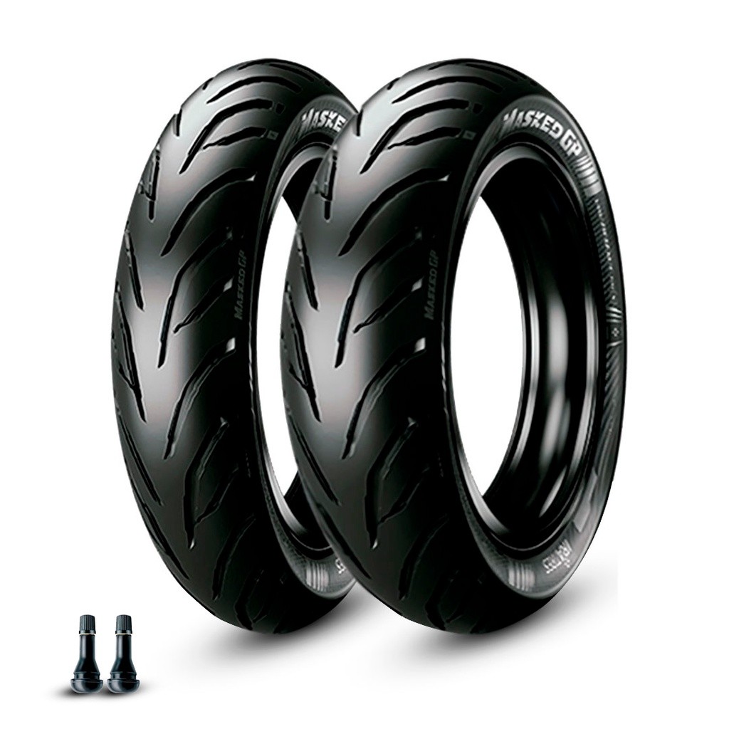 Kit Pneu Fazer 130/70-17+110/70-17 Ira Masked+2 Válvulas Sem câmara