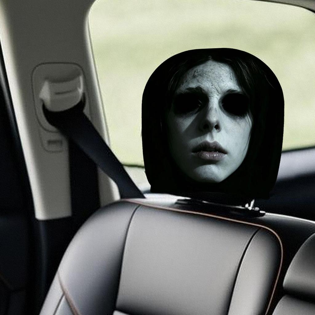 2 Peças Horror Rosto Impresso Capa De Encosto De Cabeça Do Carro Universal Elástico Poliéster Lavável Fronha De Decoraçã