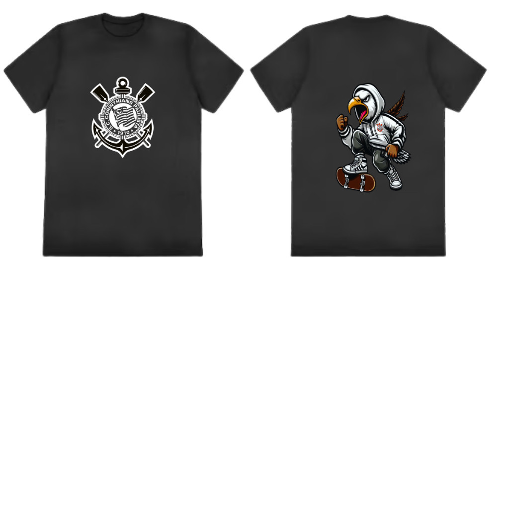 [Camiseta Premium em Algodão Puro]VU Camiseta de time infantil Futebol Blusa de time Corinthians gaviao