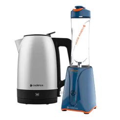 Kit Blender Zoop Sport e Chaleira Elétrica Inox Cadence