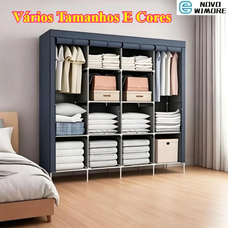 [HWC] Guarda-roupa Dobrável Moderno, Reforçado E Espesso Para Organização De Roupas, Vários Tamanhos E Cores
