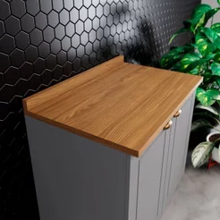 Tampo para Balcão Emilly 80cm Espresso Móveis Marrom/Nature
