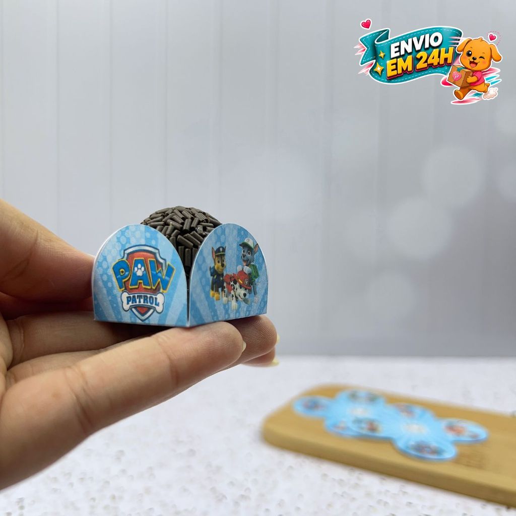 Forminhas para Docinhos Patrulha Canina Personalizadas – 4 Pétalas – Festa de Aniversário – Doces