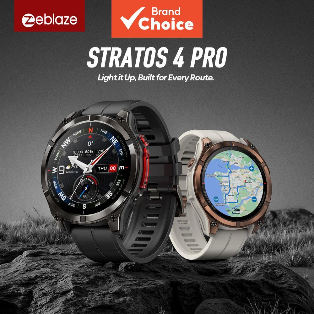 Zeblaze Stratos 4 PRO: Relógio inteligente robusto com mapas gratuitos para down