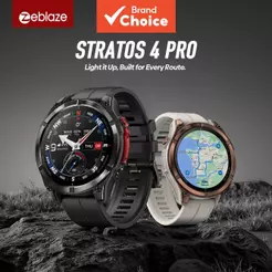 Zeblaze Stratos 4 PRO: Relógio inteligente robusto com mapas gratuitos para download, lanterna dupla de LED, tela AMOLED