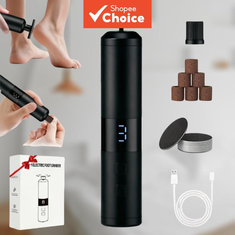 Removedor De Calos De Pé Elétrico Recarregável Usb Velocidade Ajustável Portátil Com Cabeça De Lixa Almofada Microagulha
