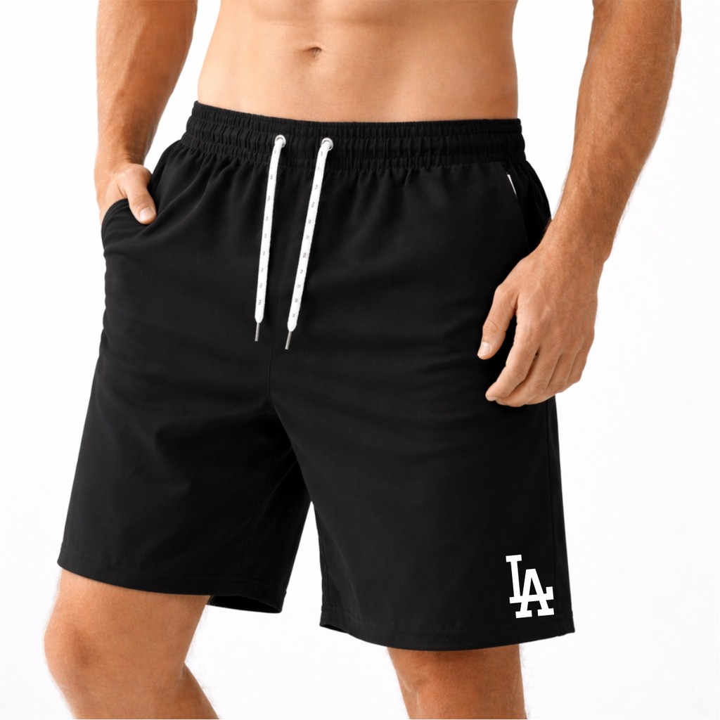 Bermuda Shorts Elastano LA 01 Masculina Tactel Treinos Academia Corrida Esportes Confortavel