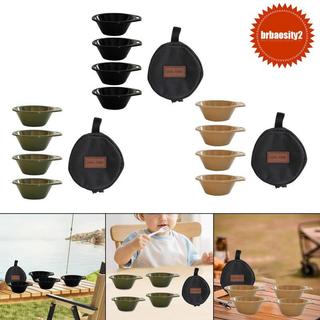 [Brbaosity2] Conjunto De Tigelas De Acampamento Com Alças Kit De Panelas De Talheres Empilháveis Piquenique Ao Ar Livre 