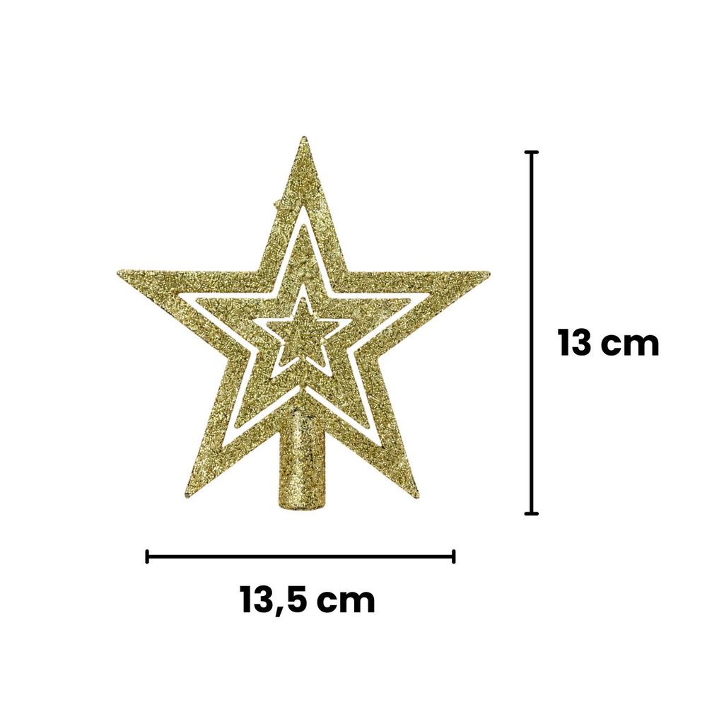 Estrela Ponteira com Glitter - Enfeite Natalino - Árvore de Natal · foto 2