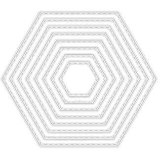 Matriz de Corte Hexagonal para Criação de Cartões, Matrizes de Corte de Metal Hexagonais, Cortes de Parabéns, Estênceis 