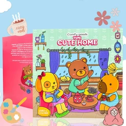 Livro de Colorir Comfy Cute Home Goods Caderno de Desenho Pintura Folhas 180G + Acetato