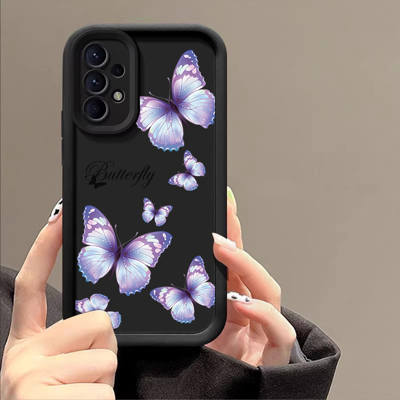 Capa de celular fofa com borboleta rosa, adequada para Samsung Galaxy A55 A54 5G