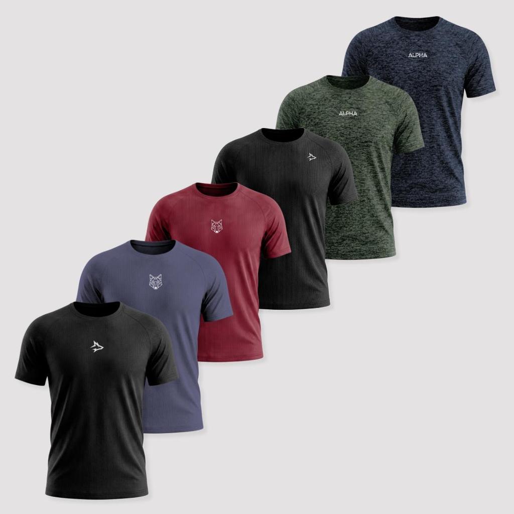 Kit 6 Camisetas Dry Top de Vendas Academia Alpha