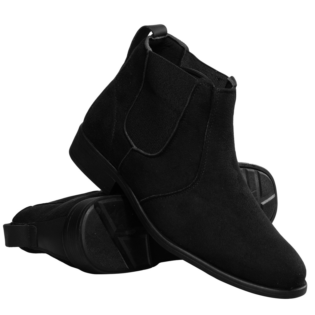 Bota Chelsea Masculina Bico Redondo Camurça Botina Bota Trabalho Casual Clássica Social Rural Fazenda Montaria 9010