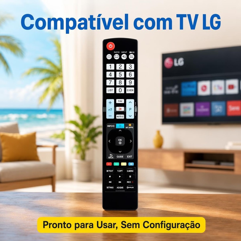Controle Remoto Tv Compatível Com LG Lcd Led 3d Smart Le7485