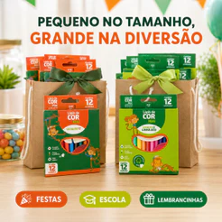 Mini lápis De Cor 12 Cores Lembrancinha Decoração De Festa Kit Lembrancinha