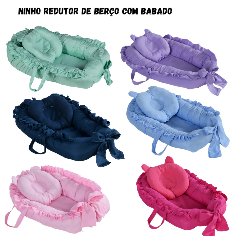Ninho Redutor para bebê berço Micropercal com Babado