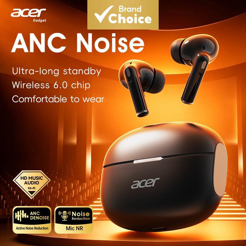 Acer OHR682 Fones De Ouvido ANC Adaptive Active Cancelamento De Ruído 25dB Profundo Bluetooth 6.0 24H Playtime Intra-Aur