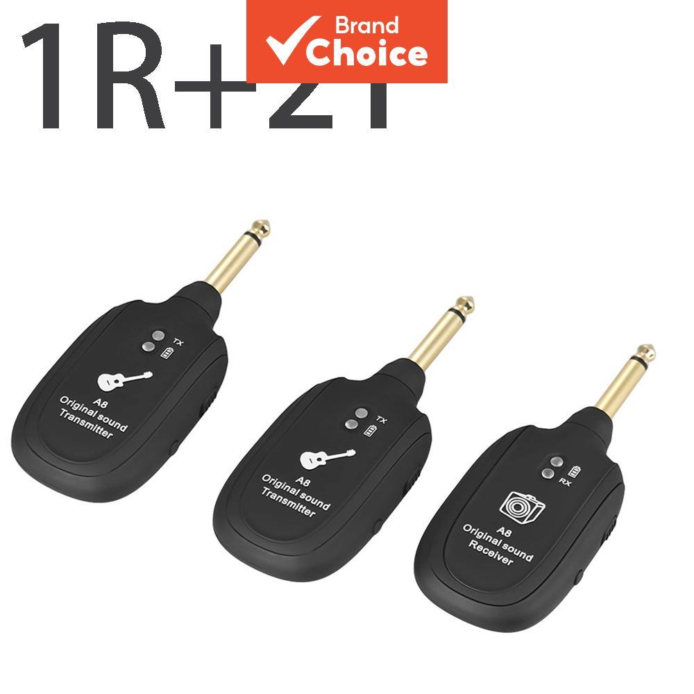 A8 Conjunto Receptor Transmissor De Guitarra 2TX 1RX Para Instrumento Duplo Desempenho Ao Vivo Sinal De Áudio Sistema Se