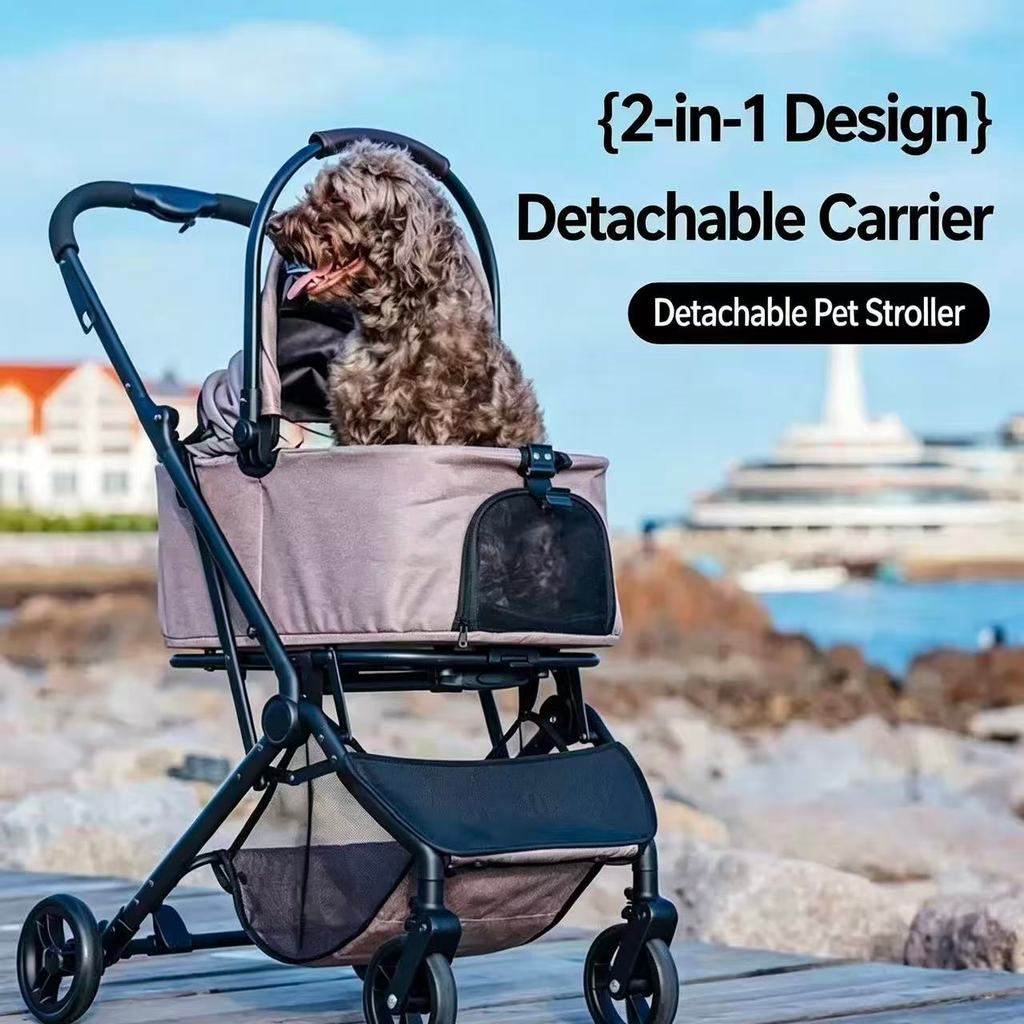 Carrinho para animais de estimação, gatos, cães, leve, dobrável, removível, carrinho para animais de estimação com carri