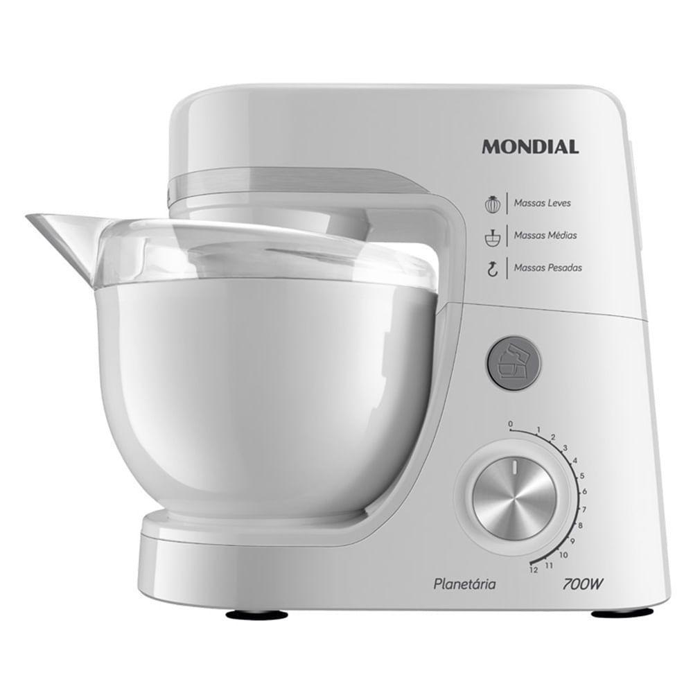 Batedeira Planetária Mondial BP-03-W 4,5L 700W 12 Velocidades Branco 220V