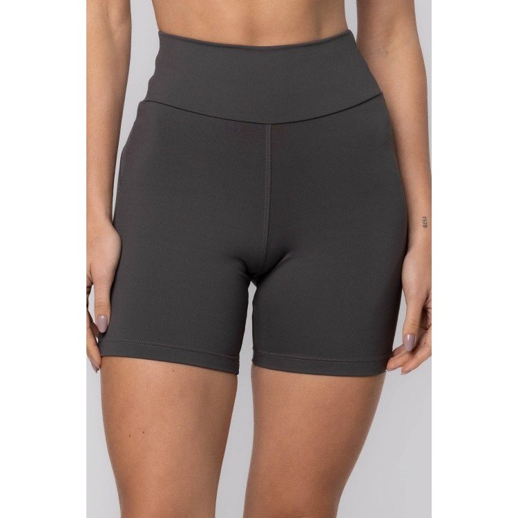 Short Cós Alto em Poliamida Puresense Cinza Asphalt