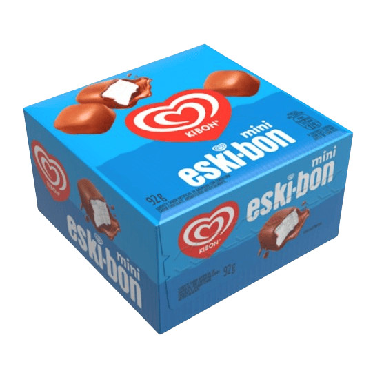 Kibon Sorvete baunilha cobertura chocolate mini caixa Es Kibon 92g