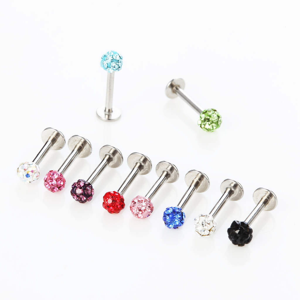 Shambala cheio de diamante lábio Studs bola de diamante pequenos brincos brincos bola de diamante Mini 3mm temperamento 