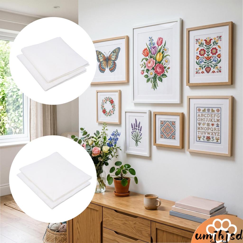 2 Folhas De Bordado Em Branco Pano Lona (Bege 13 Ou 18 Malha) 20 " X 18 " SHOPSKC7273