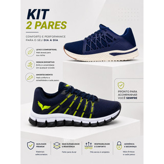 Kit 2 Tenis Masculino Ortopédico Esportivo Olimp Academia Air Corrida Respirável Macio Confortável Caminhada Leve