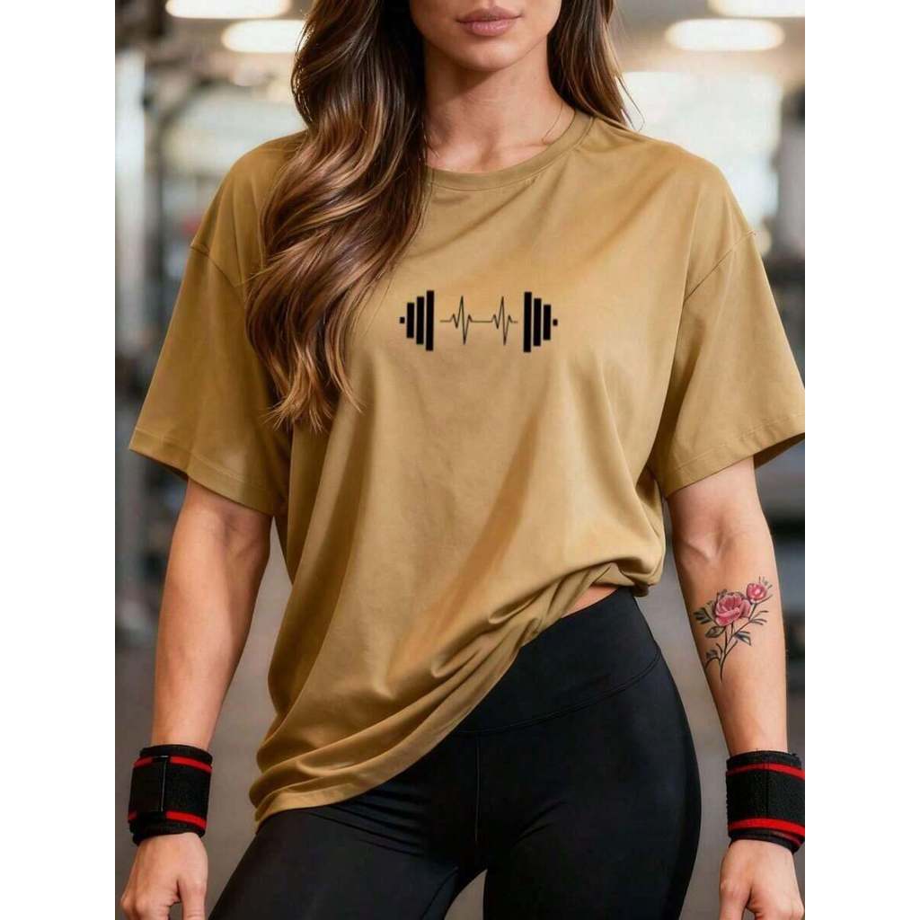 Camiseta Feminina 100% Algodão treino Caminhada Crossfit Academia Musculação Fitness Conforto Tecido Leve Refrescant