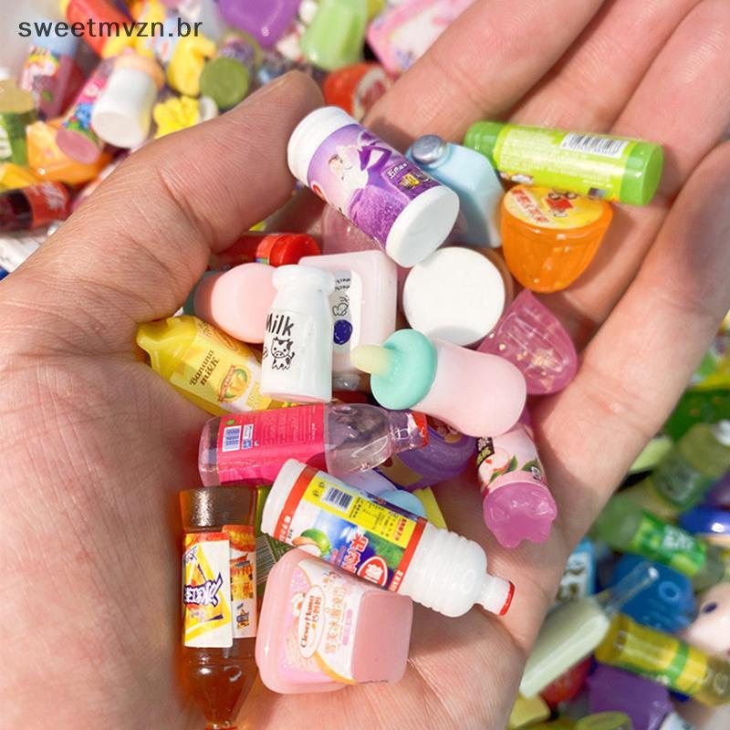 sweetmvzn 5 Peças Casa De Bonecas Em Miniatura Fofa Supermercado Comida Snas Mini Bolo Bebida Para Boneca Acessórios De