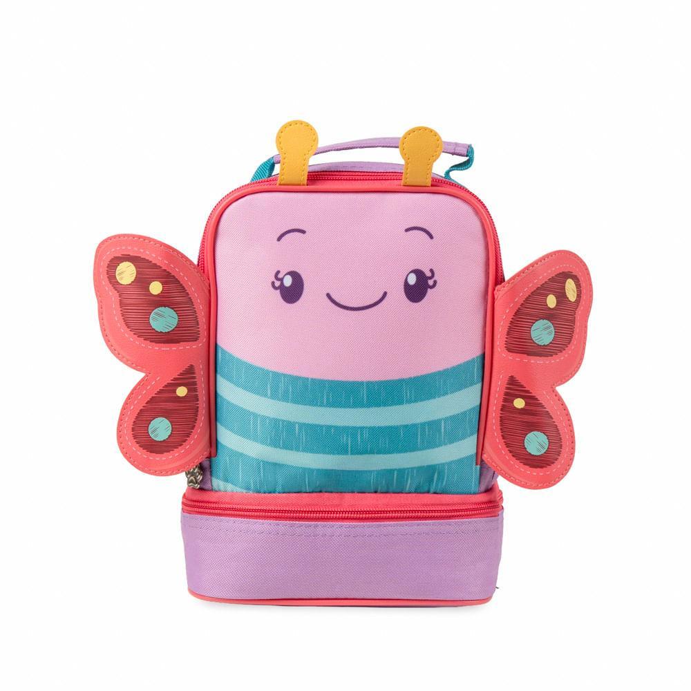 Lancheira Pets Infantil Feminina Rosa Borboleta