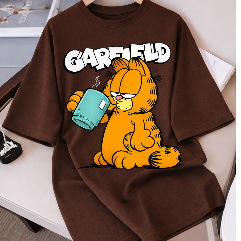 Camiseta Garfield Café Masculina Feminina Unissex 100% Algodão Academia Musculação Fitness Treino