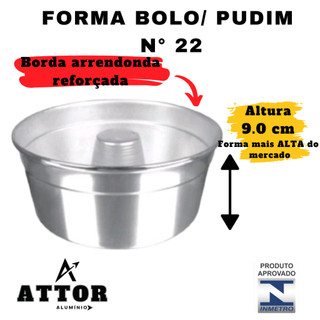 FORMA DE BOLO E PUDIM N22 ASSADEIRA REDONDA EM ALUMÍNIO COM BURACO NO CENTRO