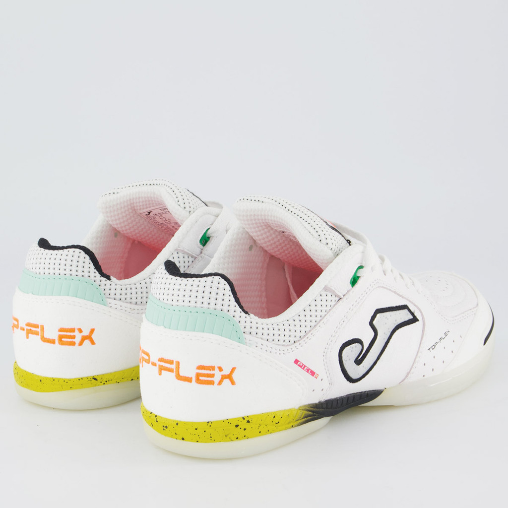 Chuteira Joma Top Flex Futsal Branca e Amarela · foto 2