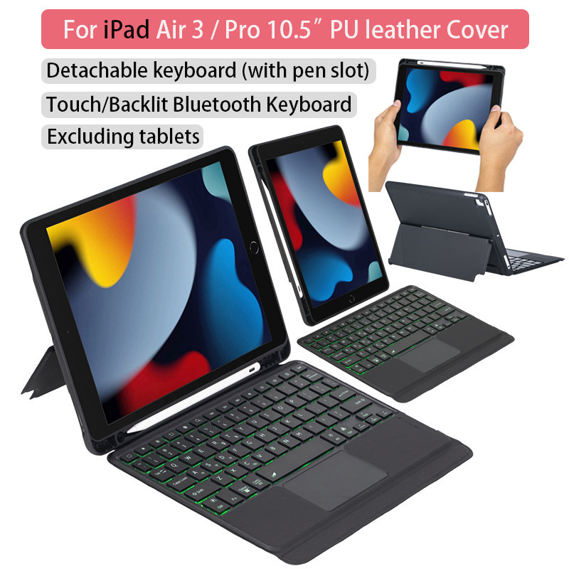 Capa Protetora De Teclado Bluetooth Removível Com Retroiluminação Por Toque Para