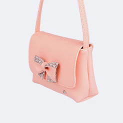 Bolsa Infantil Tiracolo Laço com Strass e Pérolas Pampili