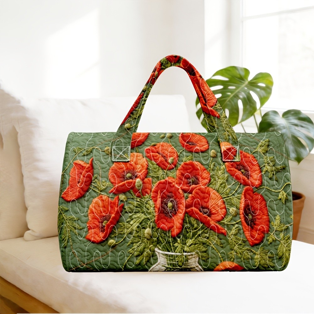 1pc verde escuro papoula flor acolchoada bolsa para senhoras Halloween ação de graças presentes de natal