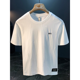 2026 novo estilo High-End simples bordado de manga curta camiseta masculina verão estilo fino respirável de secagem rápi