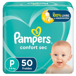 Fralda Confort Sec P 50 Unidades Pampers