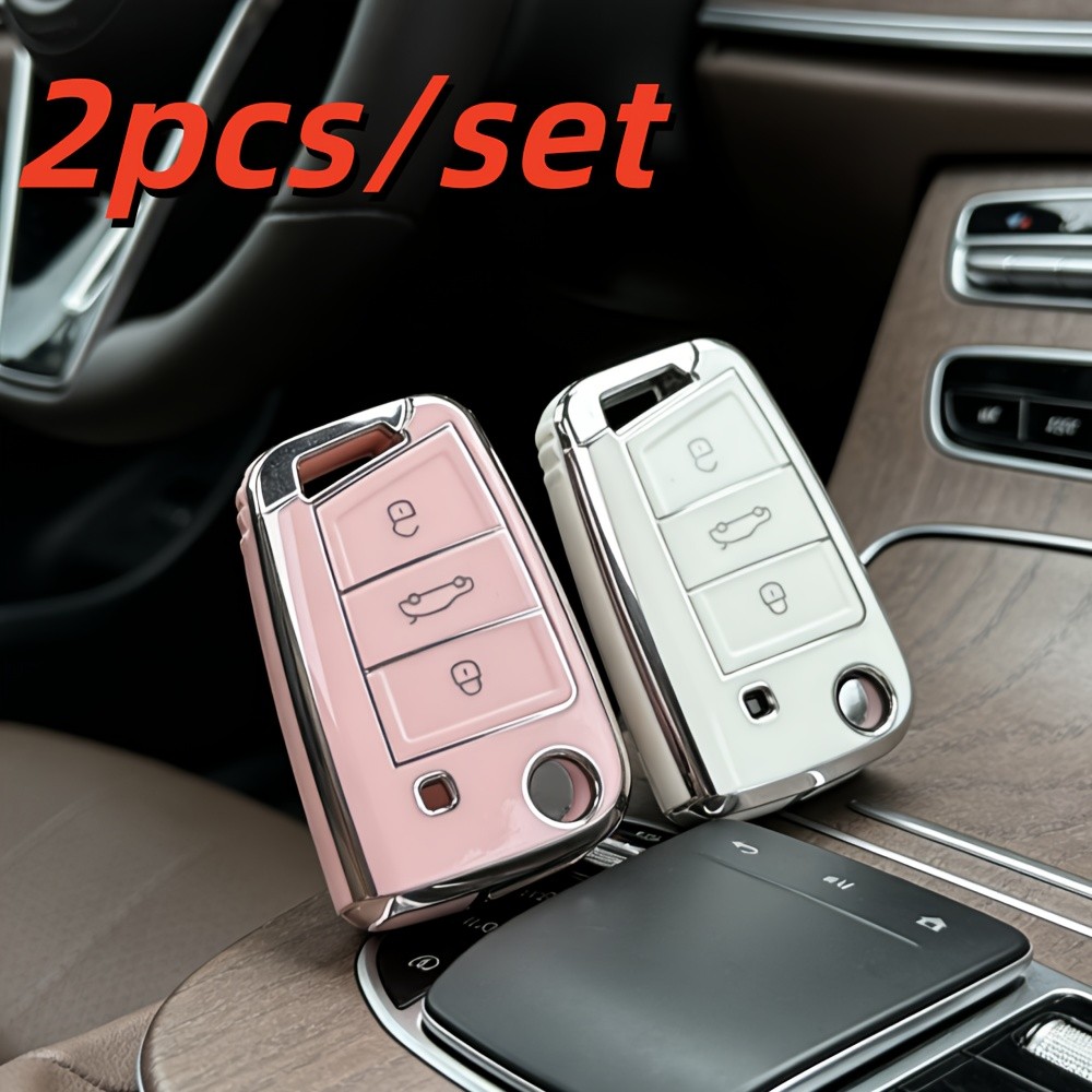 Conjunto De Capa Para Chave De Carro , 2 Peças , Adequado Volkswagen Golf 7 , Também Polo , Skoda , Tiguan E MK7 , Com 3