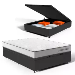 Cama Box Baú Casal com Colchão de Molas Ensacadas Double Comfort 138x188x62cm