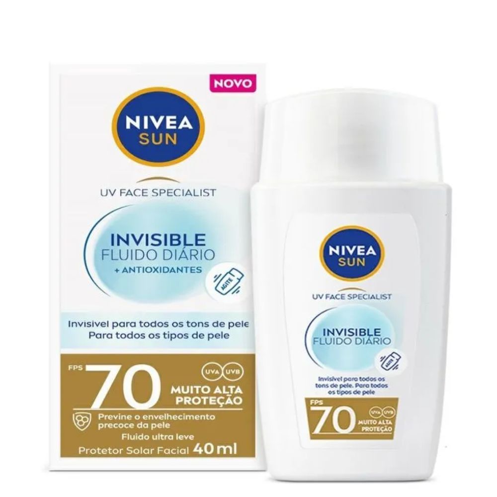 Protetor Solar Facial Nivea Sun UV Face Specialist Invisible FPS 70 Fluido 40ml