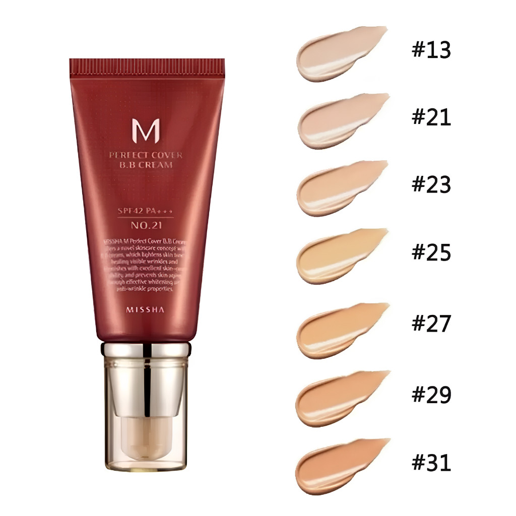 Base Missha M Perfect Cover BB Cream Original FPS 42 PA+++ Todos os Tons