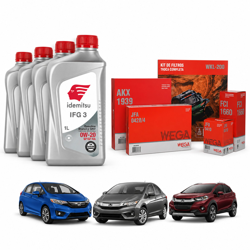 Kit Revisão Honda Fit City WRV 1.5 2014-2021 Óleo e Filtros