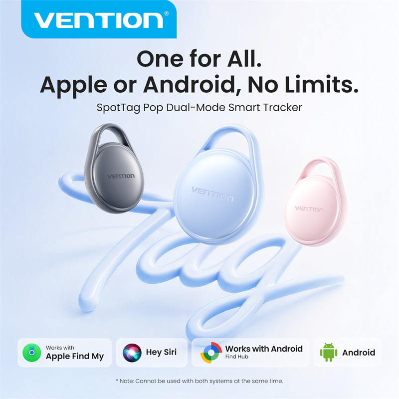 Vention Smart Tag Rastreador Inteligente De Modo Duplo Etiqueta Anti-Perda Localizador De Itens Airtag Para Apple Androi