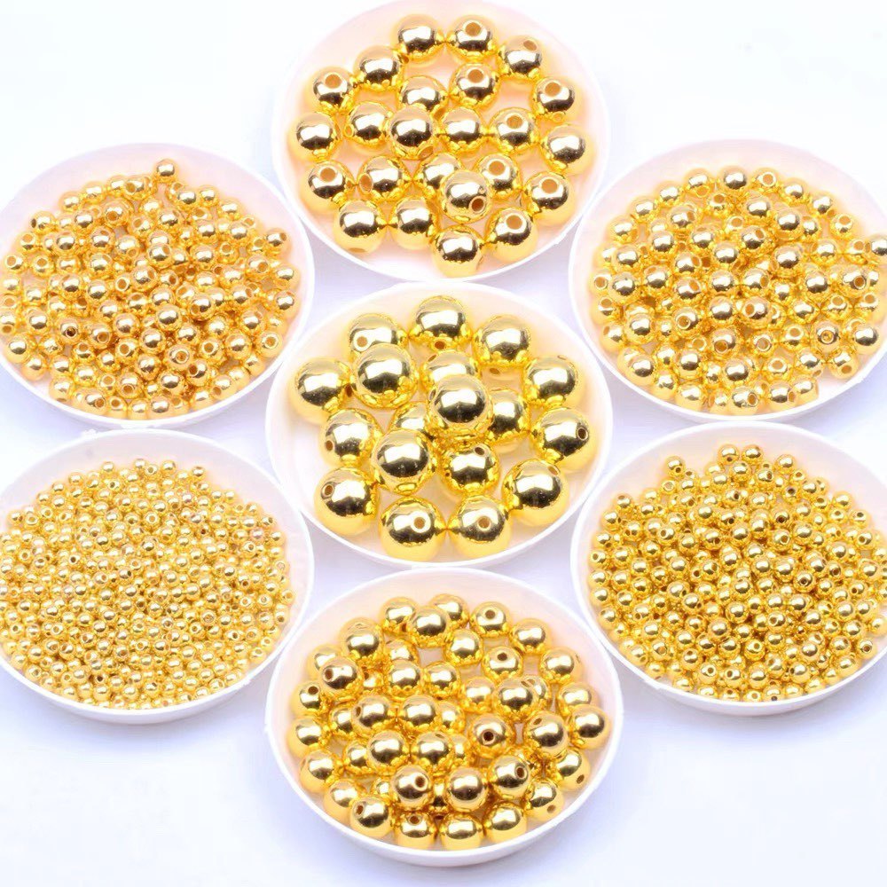 Pérola inteira ABS Creme com furo Pedra para artesanato perolada colar pulseira brinco 4-12mm diy