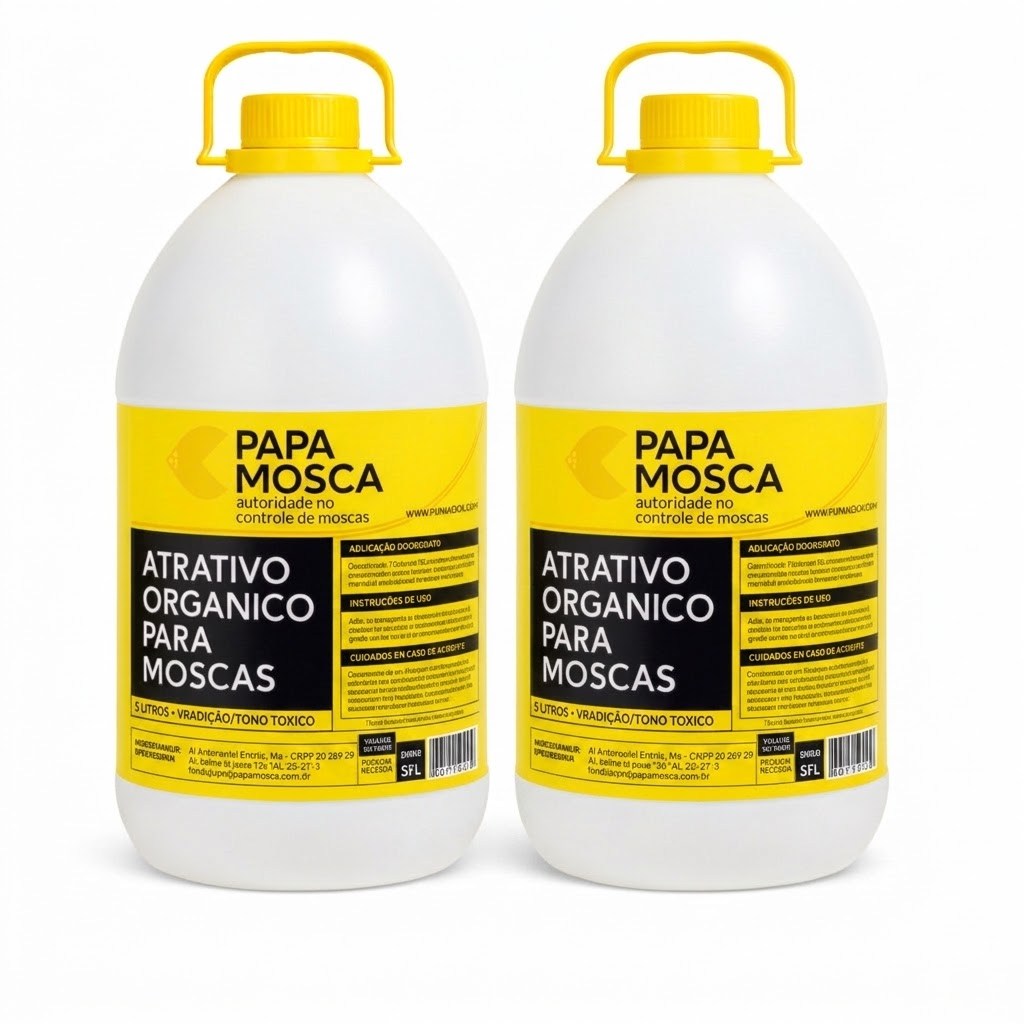Kit 2 Galao 5L Atrativo Papa Moscas Refil Liquido Natural Sem Veneno Ecologico Sitio Fazenda